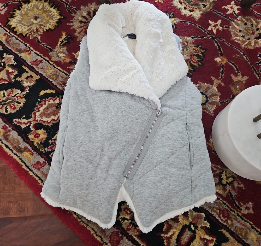 Armani Exchange Cream Faux Fur Jacket